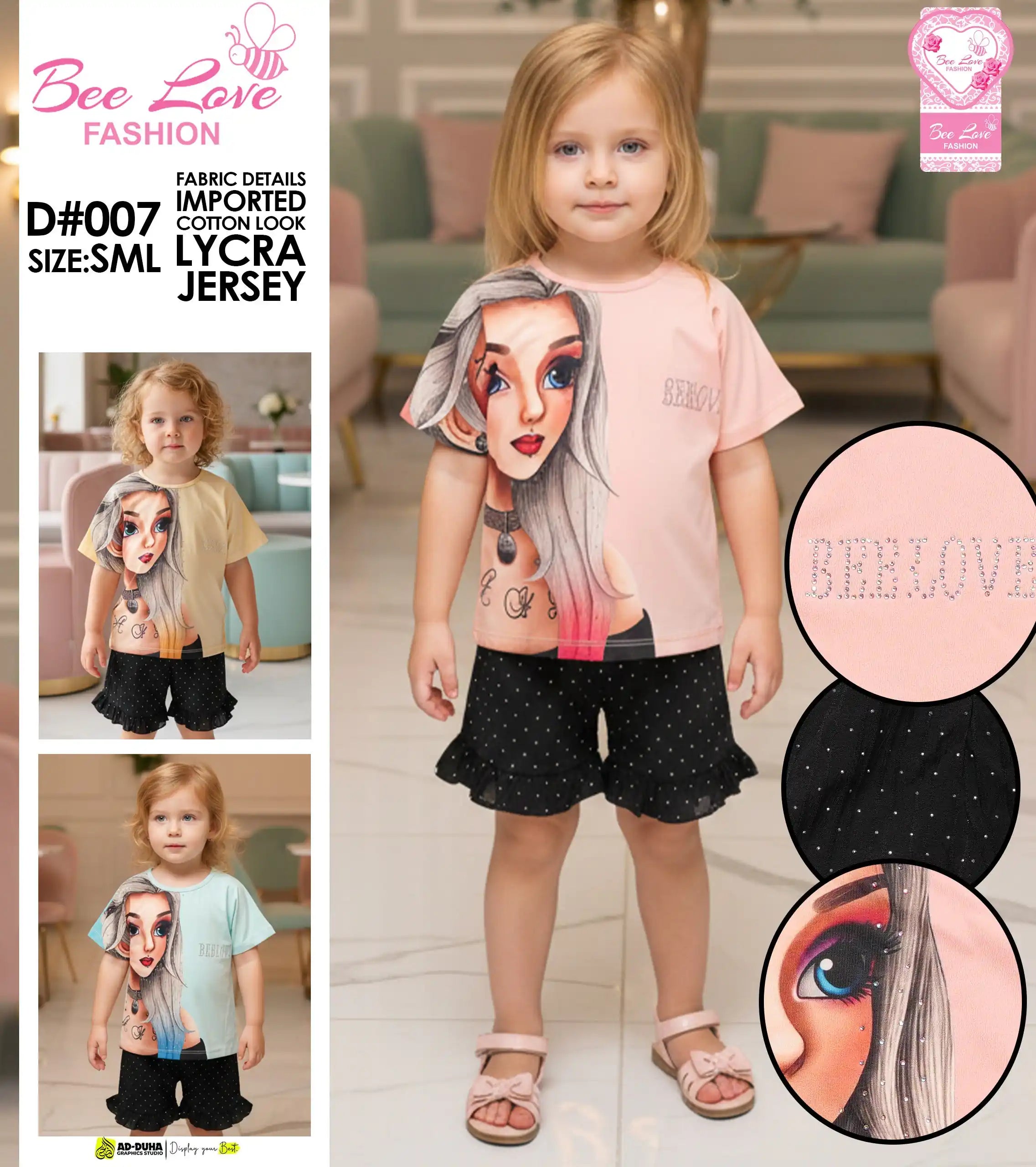 Bee Love Fashion Girl Graphic Co-ord Set