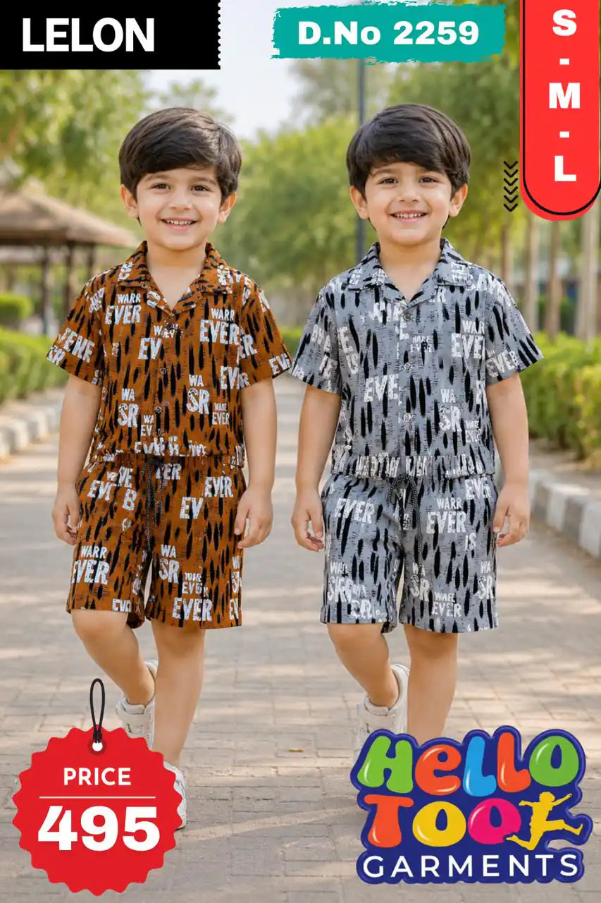 Lelon Boys Casual Printed Co-ord Set